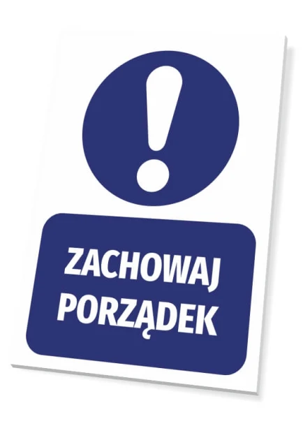 Tabliczka Zachowaj porządek w nowoczesnym biurze, idealna do motywacji i organizacji przestrzeni rob