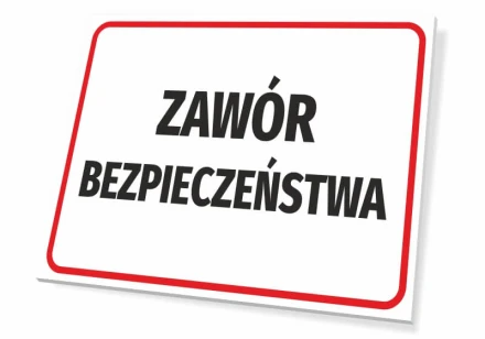 Tabliczka Zawór bezpieczeństwa