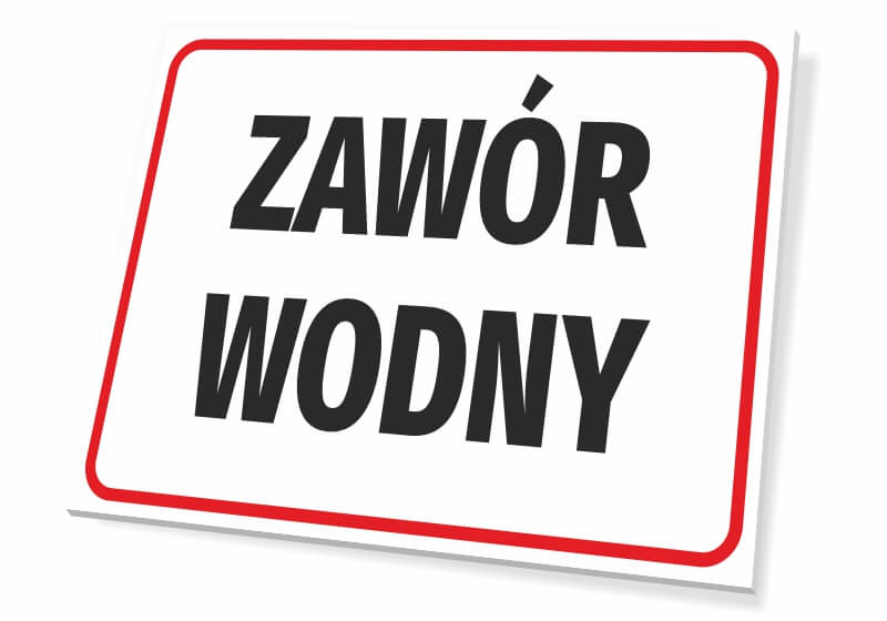 Tabliczka Zawór wodny