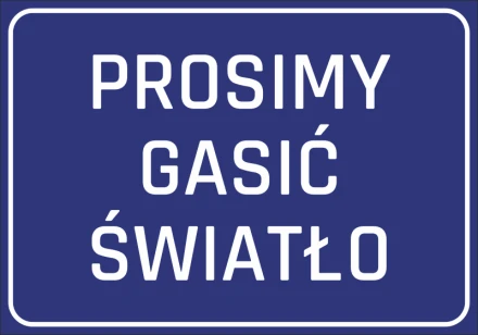 Naklejka Prosimy gasić światło