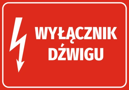 Naklejka Wyłącznik dźwigu