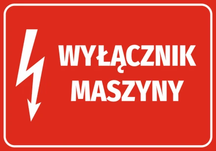 Naklejka Wyłącznik maszyny