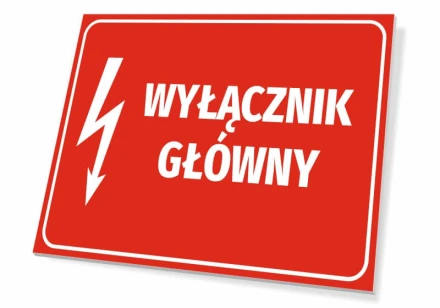 Tabliczka Wyłącznik główny