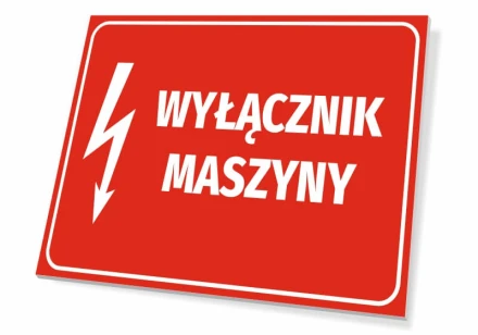 Tabliczka Wyłącznik maszyny