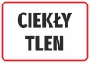 Naklejka Ciekły tlen - Wzór graficzny. Czarny tekst na białym tle, duże litery, prostokątna forma
