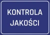 Naklejka Kontrola jakości - Wzór graficzny. Niebieskie tło z białym napisem KONTROLA JAKOŚCI