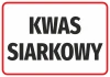 Naklejka Kwas siarkowy - Wzór graficzny. Czerwony prostokąt z białym tłem i dużym czarnym napisem