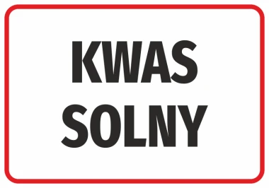 Naklejka Kwas solny - Wzór graficzny. Czarne litery na białym tle w prostokątnej ramce