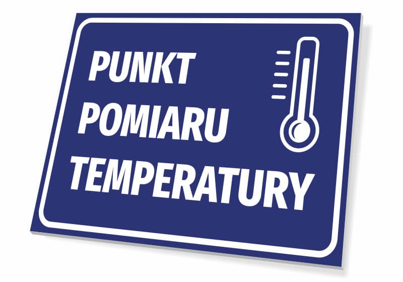 Tabliczka BHP Punkt pomiaru temperatury