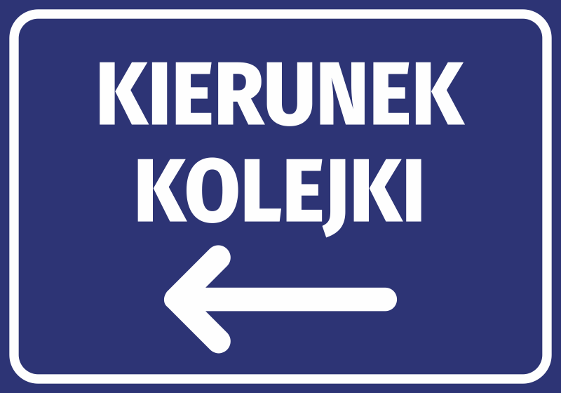 Tabliczka Kierunek kolejki T424