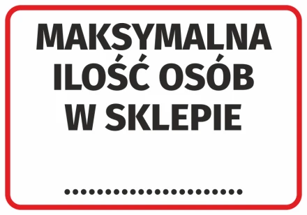 Naklejka Maksymalna ilość osób w sklepie