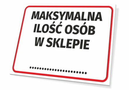 Tabliczka Maksymalna ilość osób w sklepie