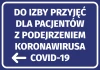 Naklejka Do izby przyjęć dla pacjentów z podejrzeniem koronawirusa COVID-19 N469 - Wzór graficzny. Prostokąt z niebieskim