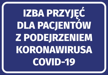 Naklejka Izba przyjęć dla pacjentów z podejrzeniem koronawirusa COVID-19