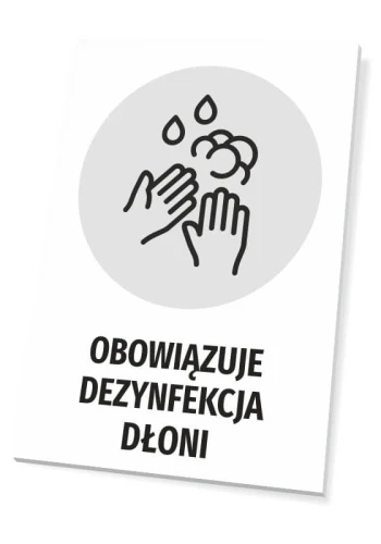 Tabliczka Obowiązuje dezynfekcja dłoni T481