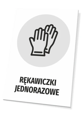 Tabliczka Rękawiczki jednorazowe