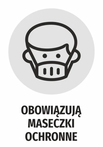 Naklejka Obowiązują maseczki ochronne