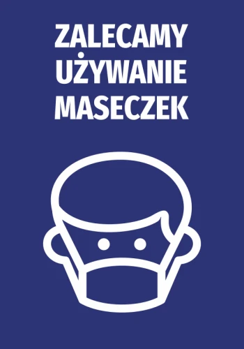 Naklejka Zalecamy używanie maseczek