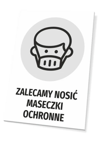 Tabliczka Zalecamy nosić maseczki ochronne