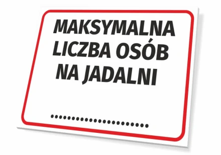 Tabliczka Maksymalna liczba osób na jadalni