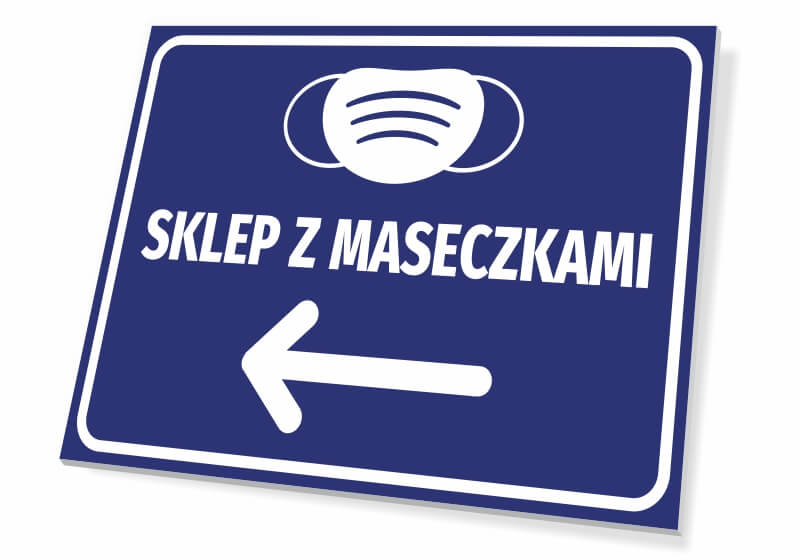 Tabliczka Sklep z maseczkami T505