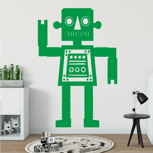 Szablon malarski robot 2526 - Aranżacja w pokoju dziecięcym. Ściany w jasnych kolorach, nowoczesne meble
