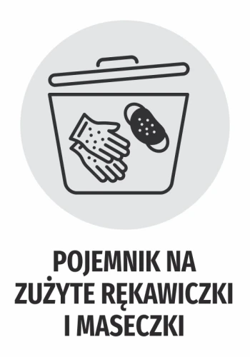 Naklejka Pojemnik na zużyte rękawiczki i maseczki