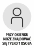 Naklejka Przy okienku może znajdować się tylko 1 osoba - Wzór graficzny. Okrągły kształt z ikoną osoby i dużym tekstem