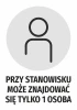 Naklejka Przy stanowisku może znajdować się tylko 1 osoba - Wzór graficzny. Grafika przedstawia ikonę postaci na szarym tle