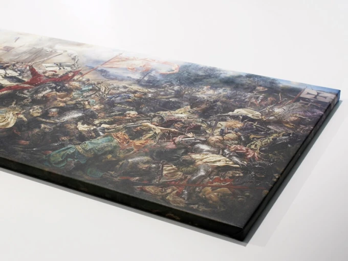 Reprodukcja obrazu Bitwa pod Grunwaldem - Jan Matejko - Wzór graficzny. Obraz przedstawia dynamiczną scenę bitwy