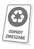 Tabliczka na kosz Odpady zmieszane - Wzór graficzny. Grafika przedstawia symbol recyklingu w formie strzałek