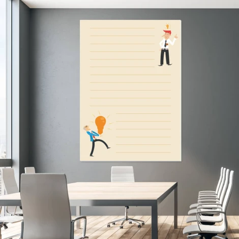 Magnetyczna tablica suchościeralna lean pomysły 030 - Aranżacja w biurze. Ściany w odcieniu szaro-beżowym