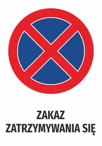 Naklejka Zakaz zatrzymywania się N556