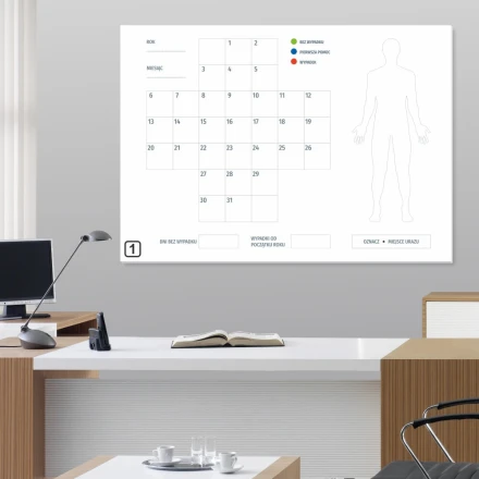 Tablica magnetyczna suchościeralna lean krzyż bezpieczeństwa 120