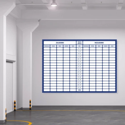 Tablica magnetyczna załadunki rozładunki suchościeralna lean 118