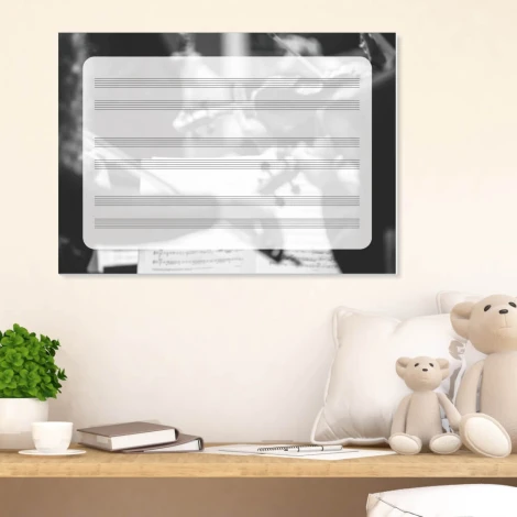 Pięciolinia suchościeralna tablica koncert EDU 043 - Aranżacja w pokoju dziecięcym. Ściany w jasnych kolorach