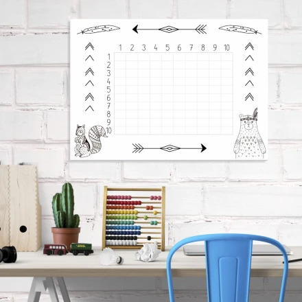 Tablica dla dzieci suchościeralna tabliczka mnożenia magnetyczna EDU 059