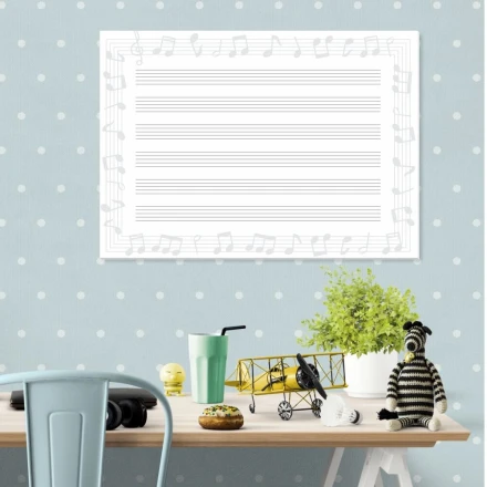 Tablica edukacyjna pięciolinia magnetyczna suchościeralna EDU 044