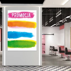 Tablica magnetyczna suchościeralna promocja 482 - Aranżacja w salonie fryzjerskim. Ściany w jasnych kolorach, nowoczesne