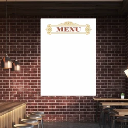 Elegancka tablica suchościeralna 031 menu, idealna do nowoczesnej kuchni lub restauracji, dodająca s