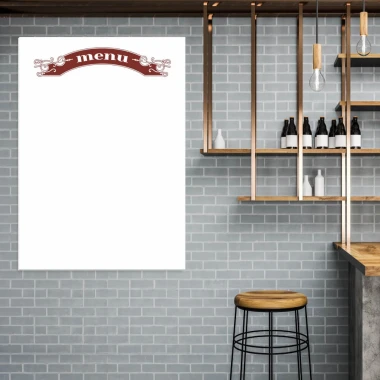 Tablica suchościeralna 032 menu, idealna do nowoczesnej kuchni, dodająca stylu i funkcjonalności.