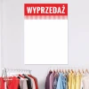 Tablica suchościeralna magnetyczna 022 wyprzedaż - Aranżacja w sklepie odzieżowym. Ściany w jasnych kolorach, w tle wieszaki