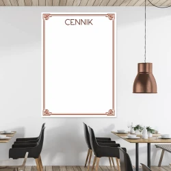 Tablica suchościeralna magnetyczna 033 cennik - Aranżacja w restauracji. Ściany w jasnych kolorach, drewniane meble