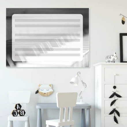 Tablica suchościeralna magnetyczna pięciolinia pianino EDU 042