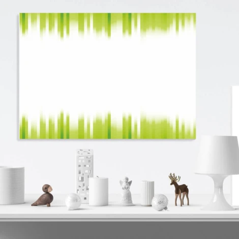 Tablica suchościeralna 01X 092 paski - Wzór graficzny. Zielone paski w różnych odcieniach na białym tle