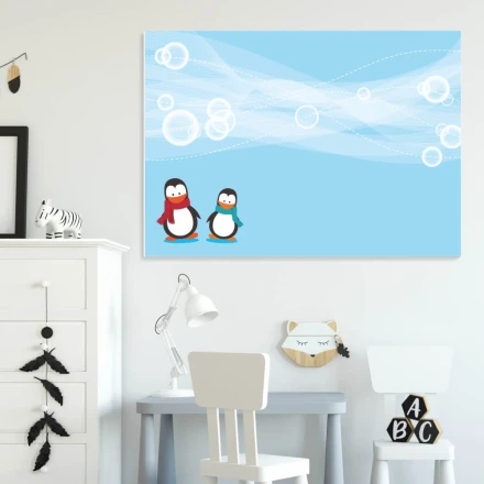 Tablica suchościeralna 133 pingwiny