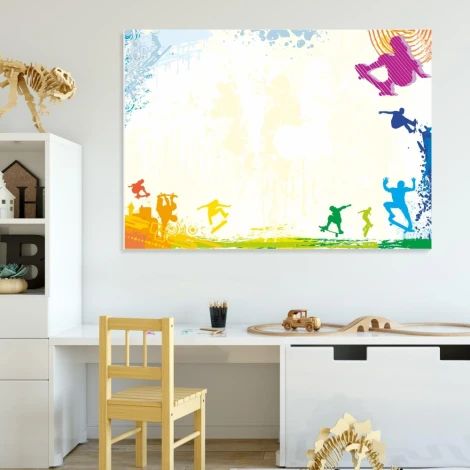 Tablica suchościeralna 011 - Aranżacja w biurze. Ściany w jasnych kolorach, proste meble w naturalnych odcieniach