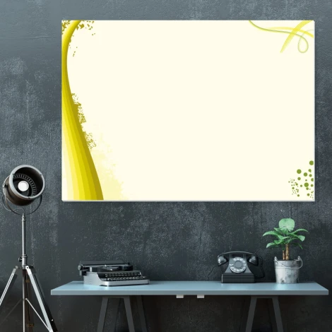 Tablica suchościeralna 01X 043 abstrakcja - Wzór graficzny. Jasne tło z zielonymi falami i plamkami