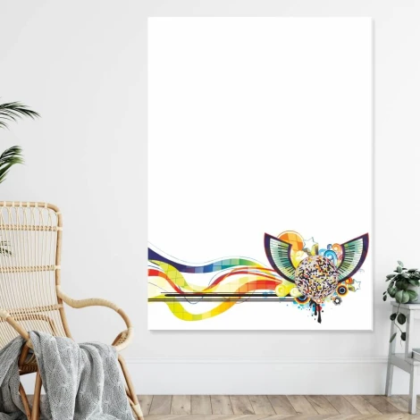 Tablica suchościeralna 152 muzyka - Wzór graficzny. Kolorowe linie i kształty tworzą dynamiczny wzór