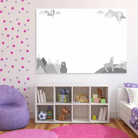 Tablica suchościeralna dla dzieci miś góry balony 379